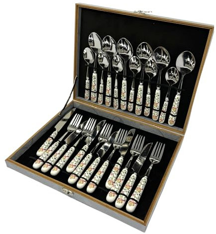 Stainless Steel Cutlery Set, 24-Piece Flatware with Spoons and Forks, Dishwasher Safe, Mirror Polished
