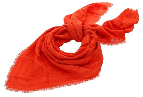 Calvin Klein Monogram Jaquard Scarf Flame