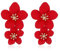 FDEETY Boho Flower Dangle Earrings Double Daisy Earrings Dangle Drop Flowers Wedding Earrings Anniversary Friendship Flowers Earrings for Women Girls (Red)