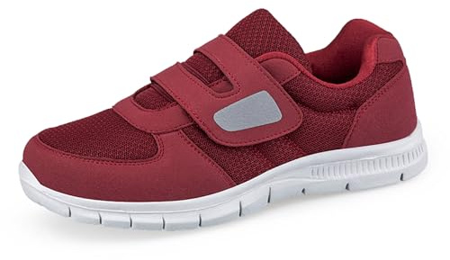 Xinghuanhua Zapatos diabéticos para hombre y mujer, zapatos de pies extra anchos para hinchados con velcro, cómodos, ultraligeros, zapatillas de deporte, zapatillas de estar por casa, antideslizantes,