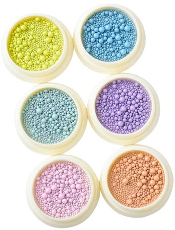 3D Nail Caviar Beads For Nail Art Metal Mini Nail Ball Beads Macaron Nail Studs DIY Nail Decorations Accessories 6Bottle Mini Nail Art Beads