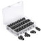 Innfeeltech 60 Stück 6mm Schwarz Push-to-Connect Pneumatik Fitting Kit, 15 gerade, 15 Splitter, 15 Winkel, 15 T-Typen Schnellspanner Pneumatikverbinder