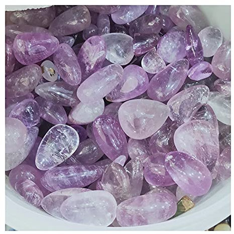 NWPNLXEA Naturale Ametista Pietra Burattata Quarzo Viola Pietra di Palma Ametista Ghiaia di Forma Casuale Disegno Decorazione della Stanza(Size:500g)
