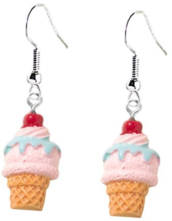 LIFKOME Einzigartige Creolen Mit Eiscreme- Für Damen Baumelnder Ohrschmuck Stilvolle Ohrhänger Für Reisen Und Freizeit