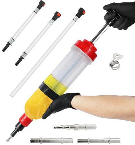 PLAYOCCAR Bomba de extracción de aceite automotriz de 1500 ml, bomba de succión de líquido y dispensador para cambiar caja de cambios, líquido de frenos, aceite de motor, aceite de engranaje de