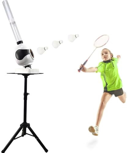 LTSRLL Badminton-Ballmaschine, automatische Badminton-Aufschlagballmaschine mit Fernbedienung/spezialisiertes Training/Allround-Ballschießen für Badminton-Liebhaber