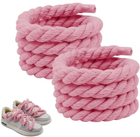 Lilbitty 1 paire de lacets de 8 mm pour Air Force 1 au design Campus 00s pour lacets épais, élégants et durables, roses