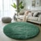 BSGIFT Teppich Rund 200 cm Grün - Shaggy Teppich Hochflor Flauschig rutschfest für Wohnzimmer Schlafzimmer Kinderzimmer - Modern Runder Langflor Wohnzimmerteppich Fellteppich Bettvorleger