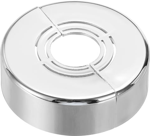 PATIKIL Rohrabdeckung Wand Split Flansch 20mm/25mm/32mm, Rohrmanschette 20mm dickes Zuschneidbares ABS Runde Armaturen-Abdeckung für Wasserrohrhahn Küchen Dekoration, Silber