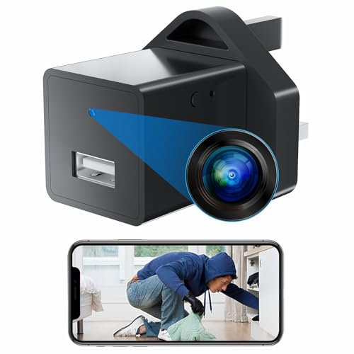 Spy Camera Hidden Camera USB Charger 1080P HD WiFi with Motion Detection Remote App Control Micro Small Wireless Indoor Secret Camera Mini Nanny Spy Cam for Home Office Security and Surveillance Monit