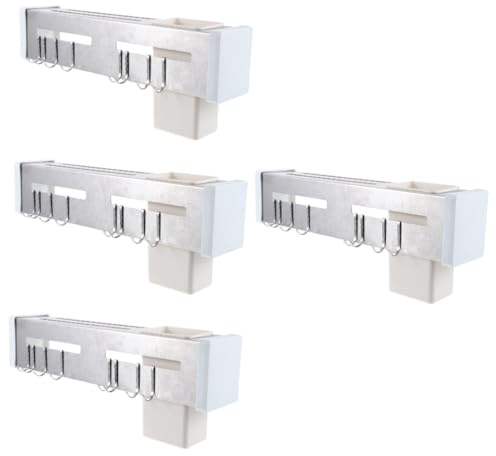 Operitacx 4 Pièces Porte-Couverts Support d'ustensile de Cuisine étagère Monter Range Couteaux Porte-cuillères domestiques Porte-ustensiles Robuste Acier Inoxydable Silver