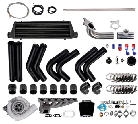 WUYDKEL Auto Turbolader Kompatibel Mit Für E36 M3 I6 1992 1993 1994 1995 1996 1997 1998 1999 T3 T4 Turbokompressor-Turbine Turbokrümmer-Ladeluftkühler-Rohrleitung Für Wastegate-Kit