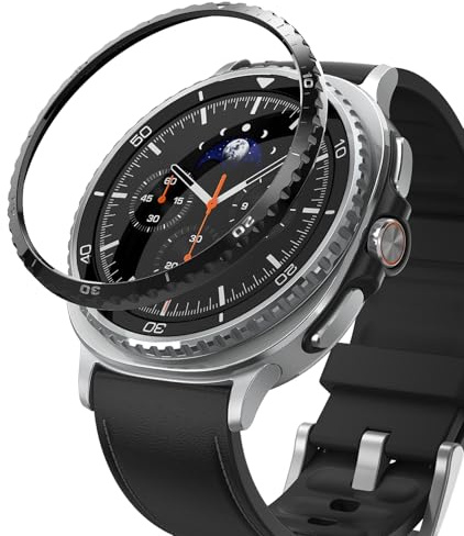 Ringke Bezel Styling [46mm] Kompatibel mit Samsung Galaxy Watch 8 Classic Hülle, [Nur Rahmen] Kratzfester Ultraleichter Edelstahl-Lünettenring Selbstklebende Schutzabdeckung - 46-02 (ST) Black
