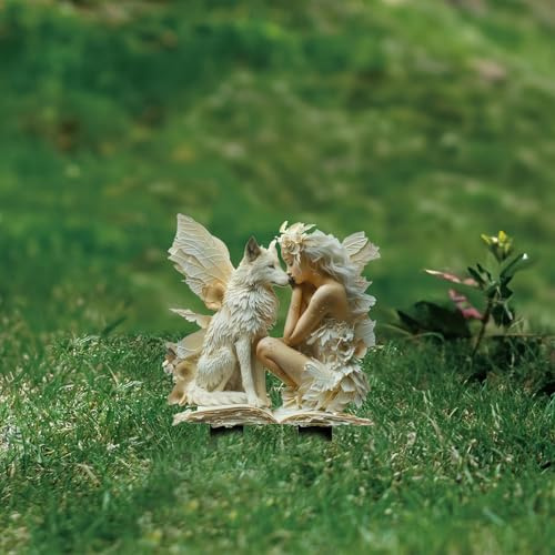 Gartenfiguren für DraußEn Gartendeko für Skulpturen DraußEn Statue Gartendeko Ornament Miniatur Figuren Blumentopf Pfähle Aus Acryl,Gartenfiguren Dekoration für Drinnen und Draußen (Color J)