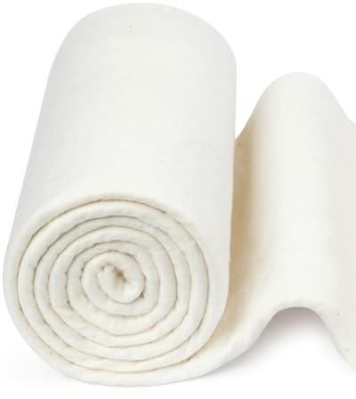 FIVEIZERO 100% Natural Cotton Quilt Batting–47Inchesx2Yards Large Lightweight Batting Fabric,Quilting Batting by The Yard for Sewing,Crafts,Potholders,Backing,Wadding,Twin & King Size Quilt Projects