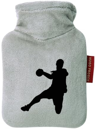 Huuraa Wärmflasche Handball Silhouette Geschenk | Veloursbezug Geschenkidee mit Motiv Auslaufsicher mit waschbarem Bezug