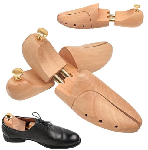 DASIAUTOEM Schuhspanner Herren & Damen, Schuhspanner Holz, Holzschuhspanner, Shoe Stretcher mit Einstellbarer Federn für Alle Schuhe (43-44)