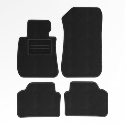 Mats4all Textil Fussmatten Passend für BMW 3-er E90/E91 2005-2012 | rutschfest | Mit Verstärkung | 4-teilig
