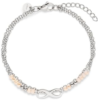 s.Oliver Damen Schmuck – Armbänder aus Edelstahl mit Infinity Design und eleganten Beads in verschiedenen Farben – Stilvoll & Modern – Perfekte Geschenkidee