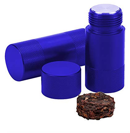 Spespo Aluminio Metal Polen Prensa Compresor Hierbas Molinillo Tabaco Especias Trituradora 6.1x2cm - Diseño de lápiz labial- Azul