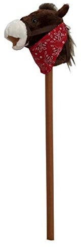 solini Steckenpferd mit Sound - Spielzeug für Kinder & Kleinkinder - Plüschpferd mit 80 cm langem Stecken - wiehert beim Berühren des Ohrs