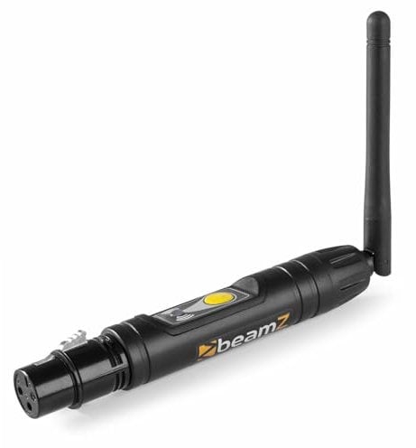 BeamZ BBP - Wireless DMX Sender und Empfänger, DMX Transmitter mit Adapter m/f, Receiver für drahtlose Lichtsteuerung, drahtloses DMX Signal, Lichteffekte drahtlos Steuern