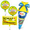 Einschulung Deko Jungen Blau, Zuckertüten Folienballon + SCHULE Kindergarten Ballon + 2 HURRA Schulkind Folien Ballons, Deko für Einschulung Schuleinführung Schulanfang Schulstart Schule für Jungen