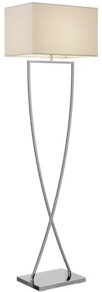 Lucande Stehlampe 'Evaine' (Modern) in Weiß aus Metall u.a. für Wohnzimmer & Esszimmer (1 flammig, E27) - Textil Stehleuchte, Floor Lamp, Standleuchte, Wohnzimmerlampe, Wohnzimmerlampe
