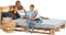 sunnypillow 240x200 cm Palettenbett mit Kopfteil Holzbett Massivholzbett Bett aus Paletten Palettenmöbel Geflammt Vintage europalette 80 90 100 120 140 160 180 200 220 240 x 200cm
