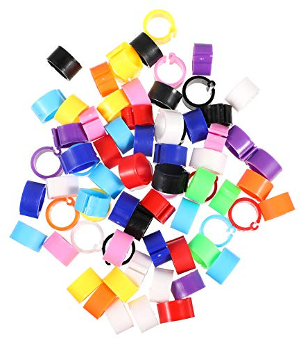 EXCEART 100Pcs Birds Foot Rings Parrot Leg Bands Pigeon Foot Ring for Finch Canary Hatch Poultry Rings Number Cuff Rings