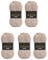 Wollbiene Softy 5 x 100 Gramm Chenillewolle Strickwolle, Babywolle, 500 Gramm Wolle Super Bulky (taupe 91)