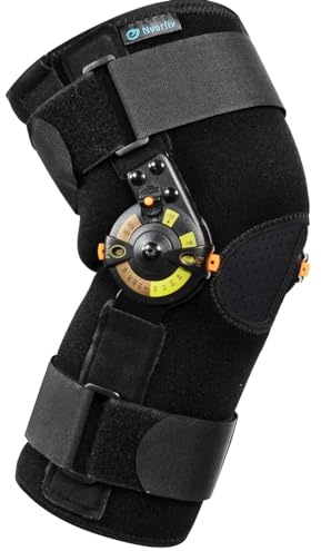 Nvorliy Rodillera ROM con bisagras con estabilizadores laterales y diales de bloqueo, inmovilizador de rodilla postoperatorio para artritis, ACL, MCL, PCL, desgarro de menisco, lesiones/dolor de
