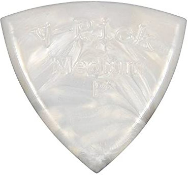 V-Picks™ »MEDIUM POINTED - GUITAR AND MANDOLINE PICK« Plektren für Gitarre und Mandoline - 2.75mm - Farbe: Pearly Gates White