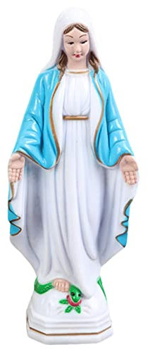 Facynde Jungfrau Maria Figur Kunststoff Christliches Mutter Deko Figur Mutter Gottes Maria Notre Lourdes