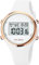 Montre numérique, pour femme et enfant, multifonctionnelle, en silicone, avec alarme lumineuse, chronomètre, or rose, Blanc.