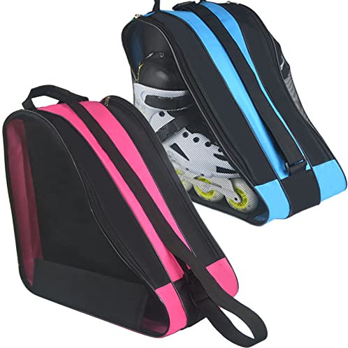 Gooyule Borsa per pattini a rotelle, tracolla regolabile, borsa per pattini da ghiaccio per ragazze, ragazzi e la maggior parte degli adulti, borsa per pattini a rotelle di grande capacità, adatta per