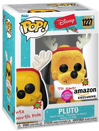 Funko Pop! Disney: Holiday - Pluto - Beflockt - Amazon-Exklusiv - Vinyl-Sammelfigur - Geschenkidee - Offizielle Handelswaren - Spielzeug Für Kinder und Erwachsene - Modellfigur Für Sammler