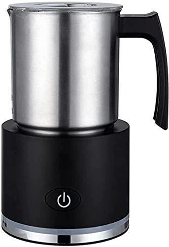 HMTE Mousseur à Lait Électrique Lait Vapeur Mousseur à Café 700Ml Grande Capacité Réchauffeur Mousse Fabricant Céramique Intérieur Antiadhésif Auto-Off 109 (Couleur: Blanc) (Noir)