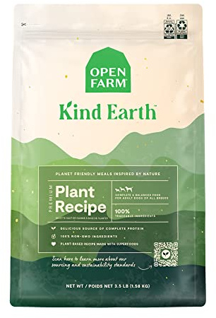 Open Farm Kind Earth Dry Dog Food, Plant Based Kibble, 20lb Bag