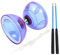 HH-CC Chinesisches Diabolo-Yoyo-Spielzeug-Set: Fünf Lager Diabolo-Ball-Spielzeug mit 2 Stöcken und Seil für Anfänger, professionelle Fitness und Tricks, blau,A