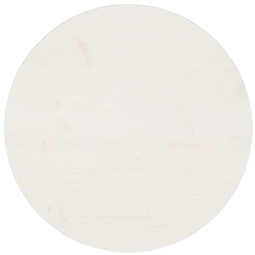 homiuse Tischplatte Rund Weiß Ø50x2,5 cm Massivholz Kiefer Holzplatte Massiv Holzplatte Rund Tischplatte Ersatzteil für Esstisch Couchtisch Garten Tische Langlebig Leicht Reinigen Eleganter Stil
