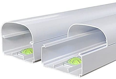 Saukalt Klimatechnik 2m Kanal Half-Cover + Libelle (2000x74mm) in weiß - aus Kanalsystem Optima 75 - Opt für Klimaanlagen/Wärmepumpen