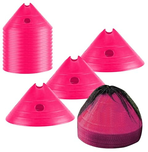 22YardsPro Football Super Cone Training Mega Marker Domes [Pack of 20] - Jumbo 14cm Cones for Speed & Agility Drills - Durable Weatherproof PVC - 3+ Colour Options