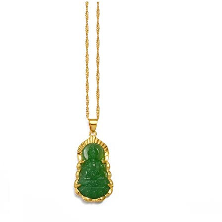 Grüne Guanyin-Anhänger-Halskette Im Chinesischen Stil, Schmuck, Buddhistisches Ornament, Maitreya-Buddha-Amulett, Hinduismus, Beste Wünsche, Frieden Und Glück, Als Geburtstagsgeschenk, Muttertags