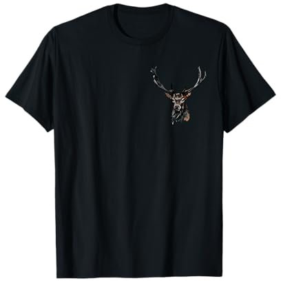 Hirsch Natur Waldtier Tier Grafik Design Jagdmotiv Geweih T-Shirt