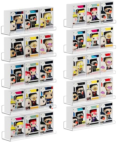 upsimples 10 Pcs 15 Acrylic Shelves for Wall Display and Storage, Clear