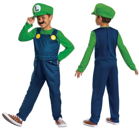 Disguise Super Mario Luigi Fancy Dress For Kids, 5-6 Years | Officially Licensed Nintendo, Luigi Costume For Boys, Includes Luigi Hat, Moustache & Jumpsuit