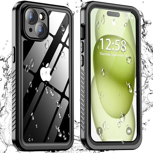 Oterkin for iPhone 15 Case Waterproof,[IP68 Underwater ][12FT Military Shockproof]iPhone 15 Phone Case with Built-in Screen Protector[360°Full Body Sealed ] Protective Cover Case for iPhone 15