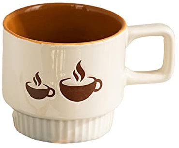 ZALTAS Tazze Da Cappuccino Impilabili - 320ml Coppia Di Tazze Per Specialità Di Caffè,Cappuccino,Latte,Americano - Ceramica Liscia Dal Design Moderno B-320ml