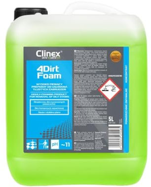 CLINEX 4Dirt Foam, Zur Entfernung fettiger Verschmutzungen, Stark schäumend, Fettiger Schmutz, Effizient, Universal, Sicher, Nach Hause, zum Büro, Für Böden, Für Wände 5L